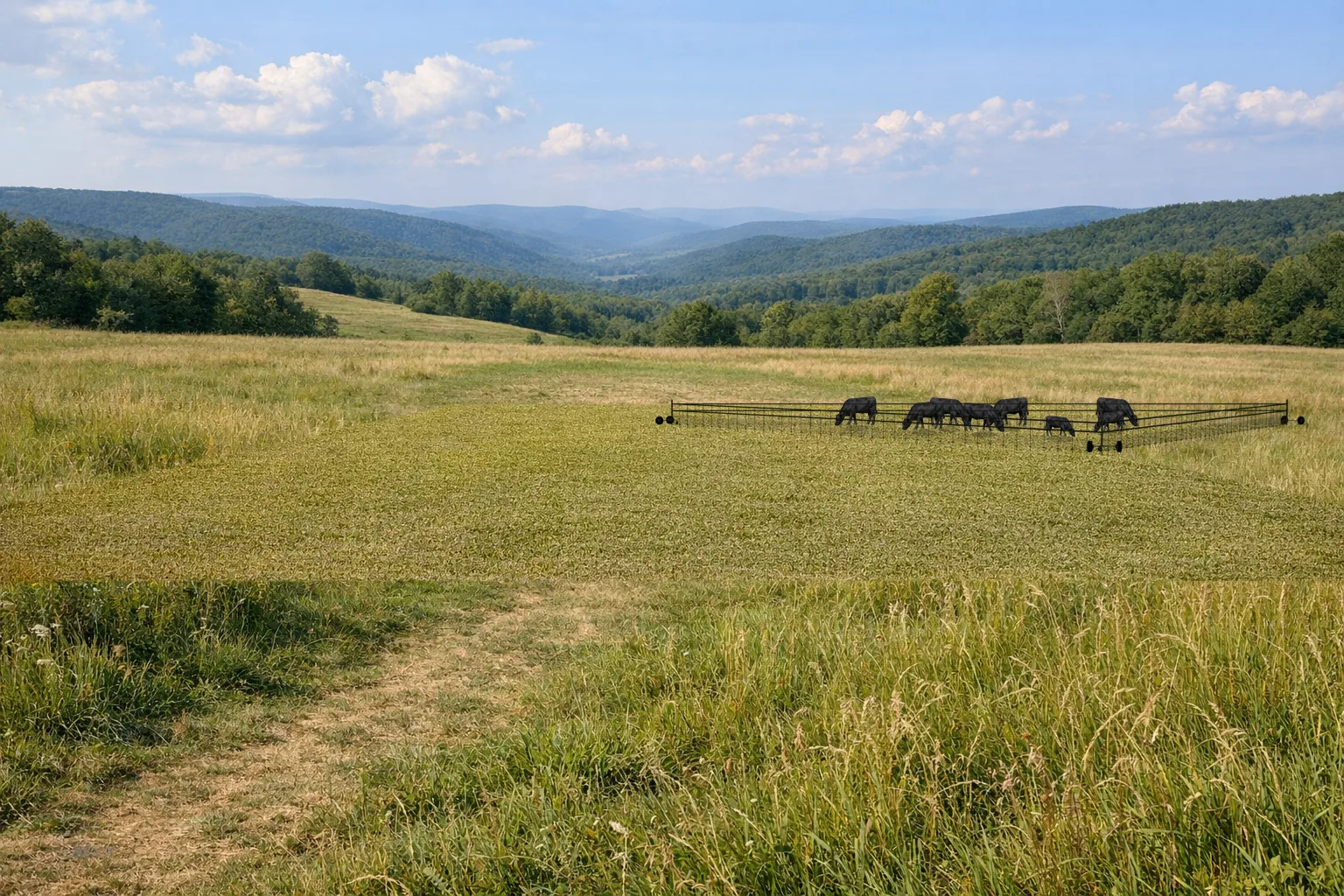 HerdFence system at dusk in a working pasture